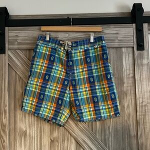 Polo Ralph Lauren Multicolor Plaid Swim Trunks - Men's Size Medium